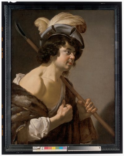 Ein Hirte, Halbfigur im Profil, mit elegantem Federhut von Jan van Bijlert or Bylert