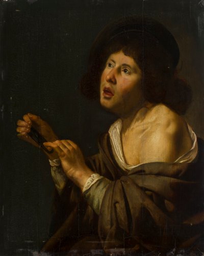 Porträt eines Jungen mit einem Instrument von Jan van Bijlert or Bylert