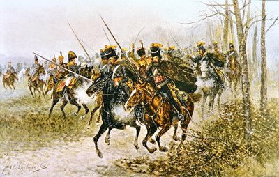 Napoleon und sein Stab von Kosaken überrascht von Jan van Chelminski