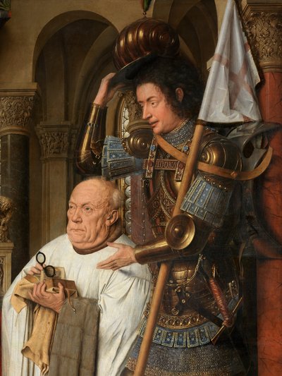 Detail der Jungfrau und des Kindes mit Kanonikus Joris van der Paele von Jan van Eyck