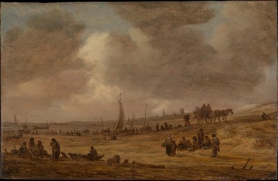 Ein Strand mit Fischerbooten von Jan van Goyen