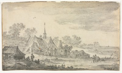 Gruppe von Gebäuden an einer Küste von Jan van Goyen