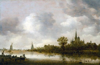 Flusslandschaft mit Kirche in der Ferne von Jan van Goyen