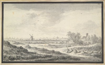 Blick auf einen Fluss mit Dünen im Vordergrund von Jan van Goyen