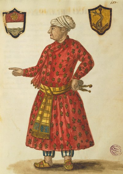 Antonio Manunzio in der Mogulregion, Gravur von Jan van Grevenbroeck