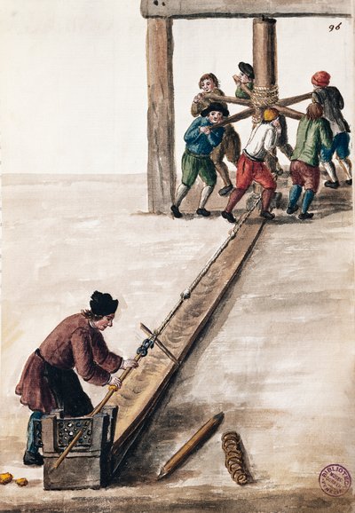 Verarbeitung von Stangen für die Münzprägung, Illustration aus Illustriertes Buch der venezianischen Kostüme, von Jan Grevenbroeck (1731-1807), Aquarell, Italien von Jan van Grevenbroeck