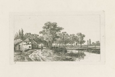Landschaft mit festgemachtem Boot von Jan van Lokhorst