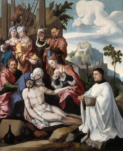 Die Beweinung Christi mit einem Stifter, um 1535 von Jan van Scorel