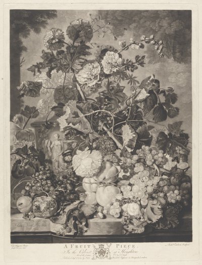 Ein Fruchtstück, graviert von Richard Earlom, 1781 von Jan van after Huysum