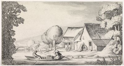 Bauer und Bäuerin in einem Ruderboot von Jan van de Velde (II)