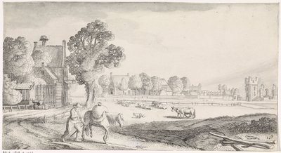 Bauer mit Packpferd auf einem Landweg von Jan van de Velde (II)