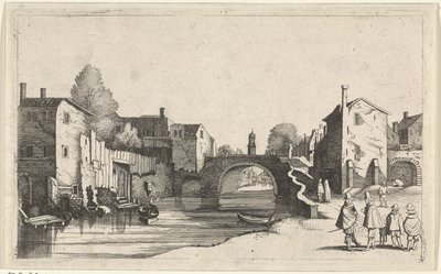 Ansicht eines Kanals in einer Stadt (Zeegezichten) von Jan van de Velde (II)