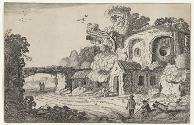Landschaft mit alter Burg von Jan van de Velde (II)