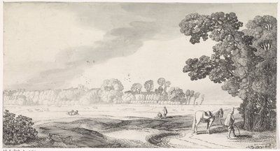 Weidelandschaft mit urinierendem Mann von Jan van de Velde (II)