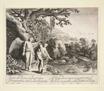 Tobias sieht den Fisch, aus der Geschichte von Tobias von Jan van de Velde II