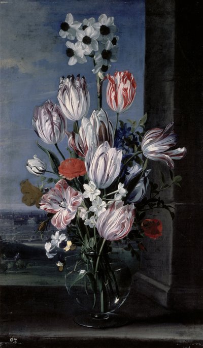 Blumen in einer Kristallvase, 1652 von Jan van den Hecke