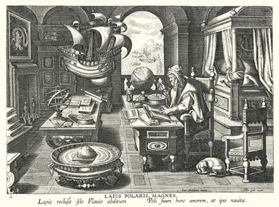 Lapis Polaris Magnes (Gravur) von Jan van der Straet