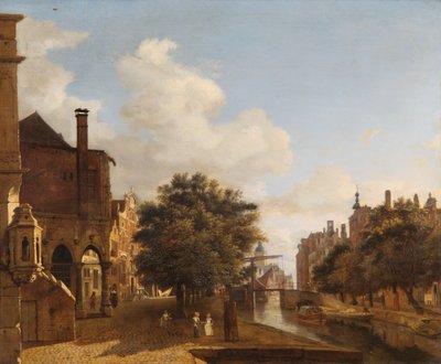 Architektonische Fantasie, mit dem alten Rathaus, Amsterdam ca. 1667-72 von Jan van der Heyden
