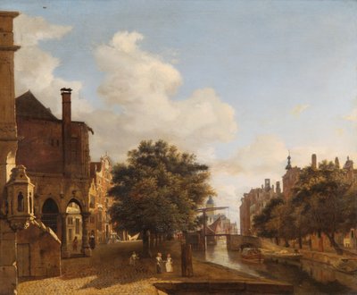 Architekturfantasie mit dem Alten Rathaus, Amsterdam von Jan van der Heyden