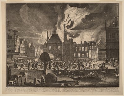Brand des alten Amsterdamer Rathauses von Jan van der Heyden
