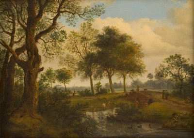 Landschaft mit Badenden von Jan van der Heyden