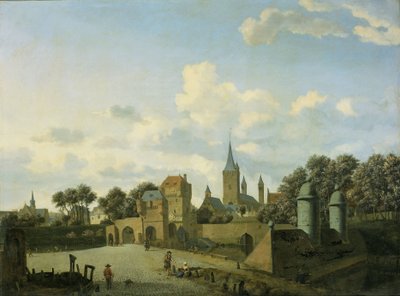Die Kirche St. Severin in Köln in einer imaginären Umgebung von Jan van der Heyden