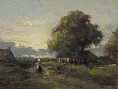 Landschaft mit Bauernhäusern von Jan van der Linde