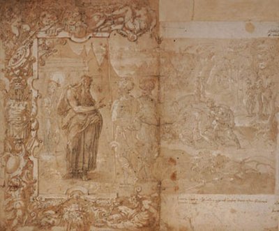 Zeichnung für einen Wandteppich mit der Geschichte von Odysseus und Diomedes von Jan van der Straet