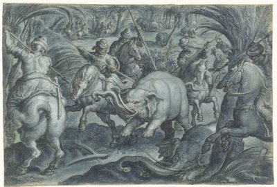 Elefantenjagd von Jan van der Straet