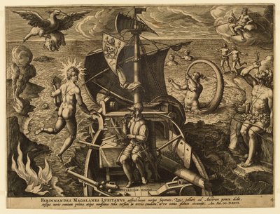 Ferdinandes Magalanes Lusitanus, Tafel 4 aus "Americae Retectio" von Jan van der Straet, called Stradanus