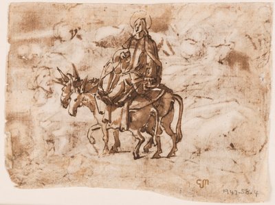 Seite eines Skizzenbuchs; Flucht nach Ägypten; Kreuzigung von Jan van der Straet, called Stradanus