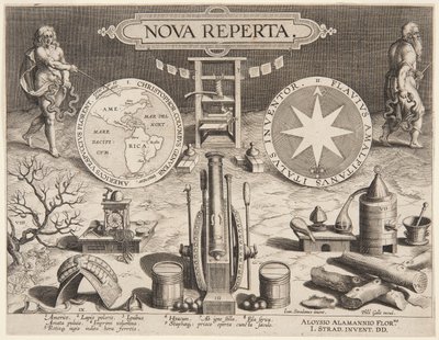 Titelseite von „Nova Reperta“ von Jan van der Straet, called Stradanus