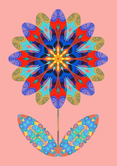 Blumenausschnitt auf blassrosa von Jane Tattersfield