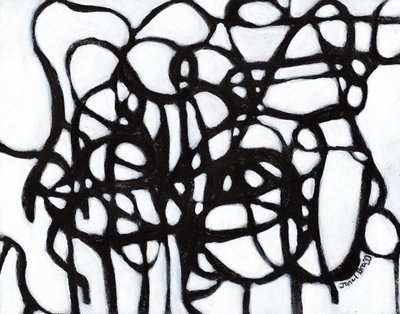 Komposition in Harmonie mit schwarzen Linien, ca. 2020 von Janel Bragg