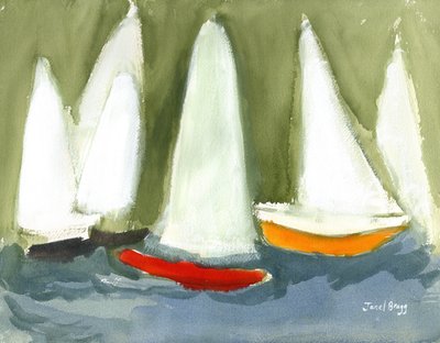 Segelboote im Puget Sound, ca. 2020 von Janel Bragg