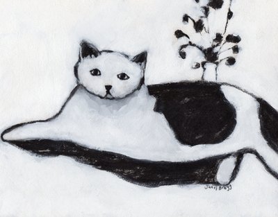 Thomas die Katze beim Entspannen, ca. 2018 von Janel Bragg