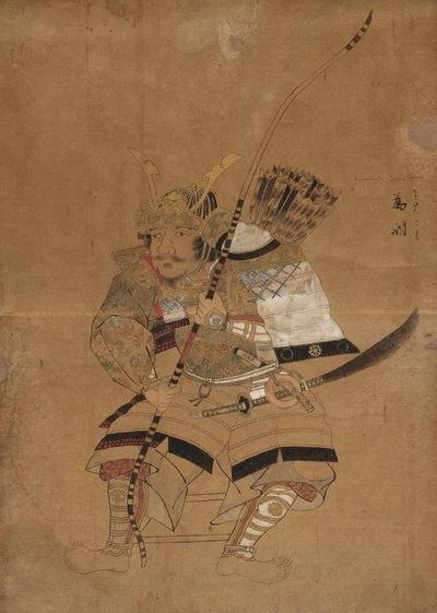 Skizzenmodell für Porträts von Minamoto Tametomo von Japan, Edo period