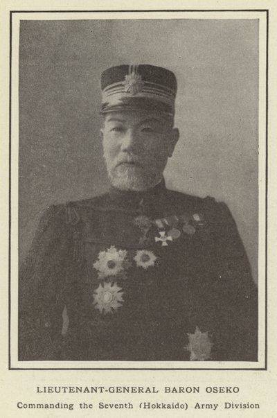 Generalleutnant Baron Oseko, Kommandant der siebten (Hokkaido) Armee-Division von Japanese Photographer