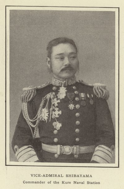 Vizeadmiral Shibayama, Kommandant der Marinebasis Kure von Japanese Photographer