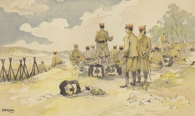 Ein Bataillon der kaiserlichen Garde hält auf dem Weg nach Liao-yang an von Japanese School