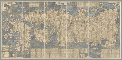 Eine große farbige Karte von Japan, gezeichnet von Ishigawa Nagara von Japanese School
