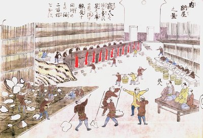 Fabrik zur Herstellung von Walprodukten, spätes 19. Jahrhundert von Japanese School