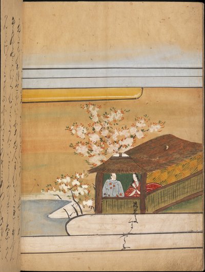 Mann und Frau in einem Pavillon, Illustration aus dem 