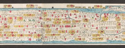 Abschnitt einer Straßenkarte Japans. Dai Nihon koku junro meiki daisei. ["Eine klare und detaillierte Karte der Hauptstraßen Japans"] 1850 von Japanese School