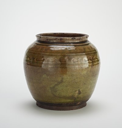 Seto-Ware-Topf mit gestempeltem Dekor von Japanese School