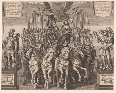 Ludwig XIII. und Anna von Österreich zusammen mit dem Dauphin und dem Herzog von Anjou in einer von vier Pferden gezogenen Kutsche von Jaspar de Isaac