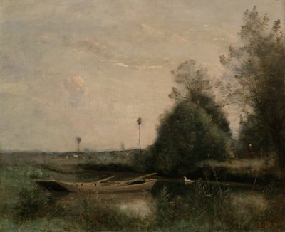 Ein Teich in Mortain von Jean-Baptiste-Camille Corot