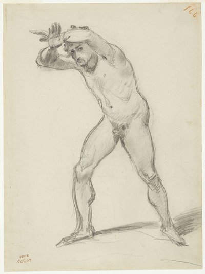 Stehender männlicher Akt von Jean-Baptiste-Camille Corot