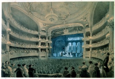 Ansicht des Theatersaals der Oper Garnier (Musikakademie) von Jean Baptiste Arnout