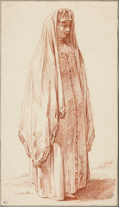 Eine Frau in russischer Tracht von Jean-Baptiste Le Prince